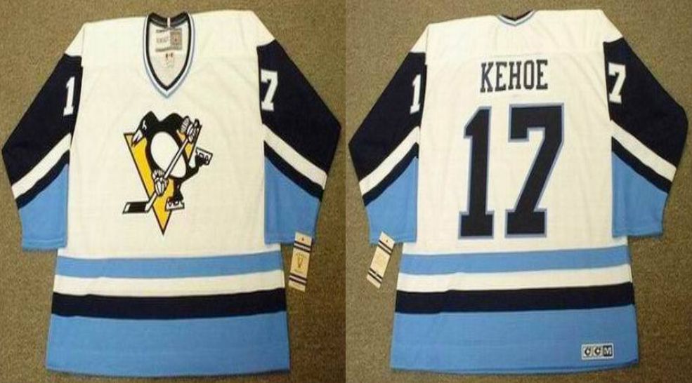 2019 Men Pittsburgh Penguins #17 Kehoe White blue CCM NHL jerseys->pittsburgh penguins->NHL Jersey